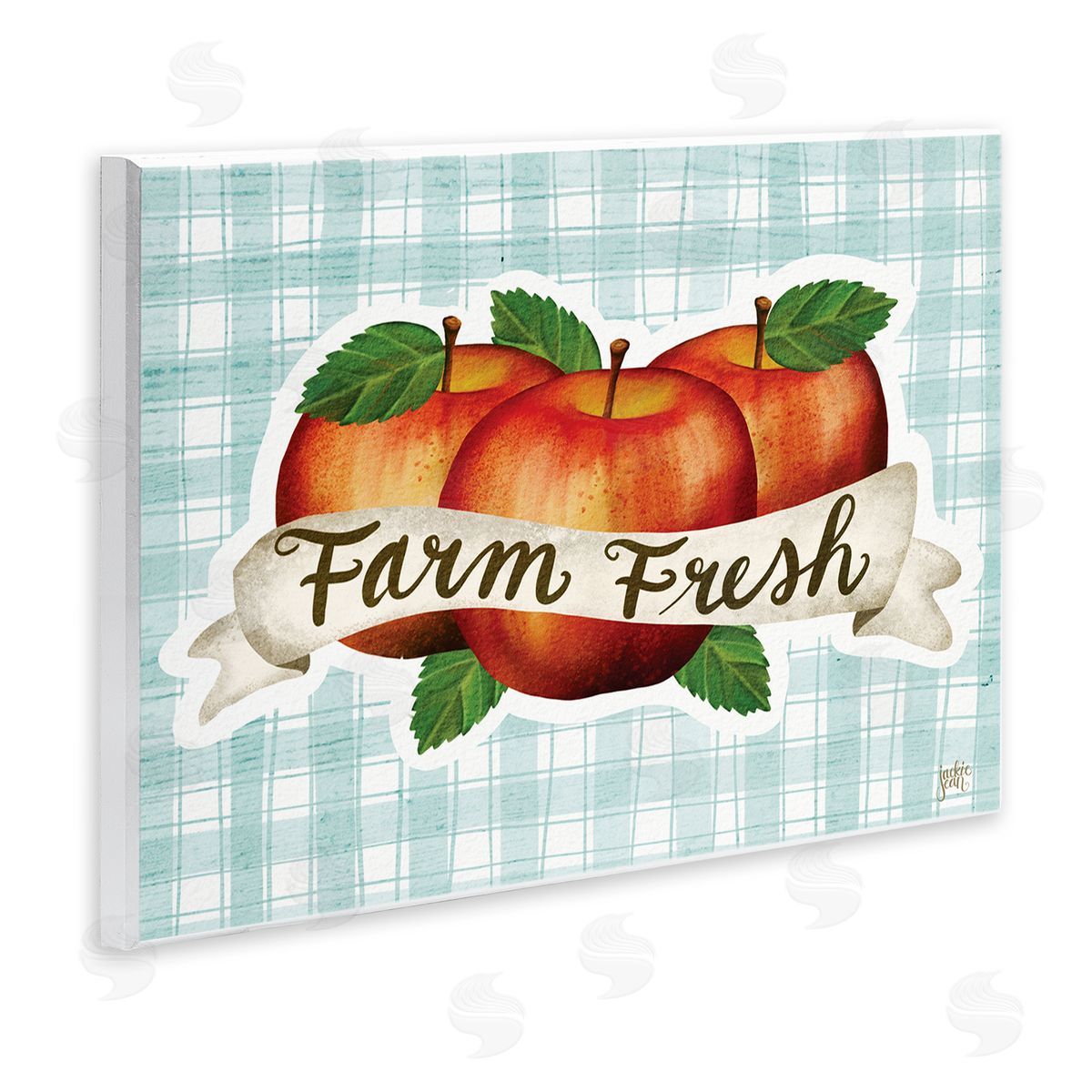 Jackie Quigley Farm fr_sideesh Red Apples over Blue Farm Plaid