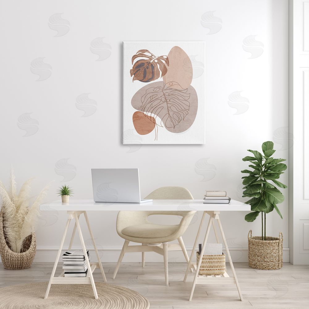 Kim Allen Abstract Monstera Plant Round Shapes Desert Terracotta