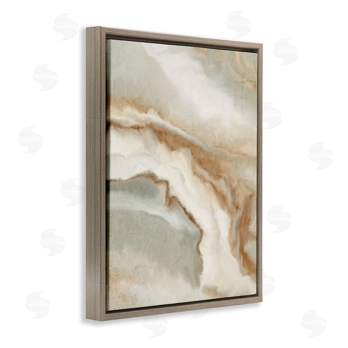 Kim Allen Abstract Stream Water Design Brown Beige Gray