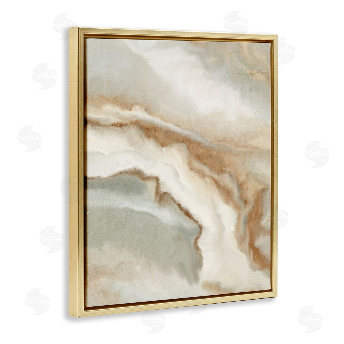 Kim Allen Abstract Stream Water Design Brown Beige Gray