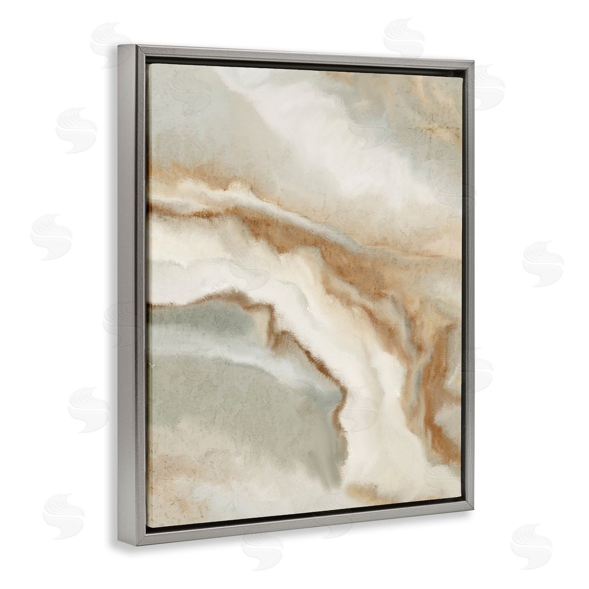 Kim Allen Abstract Stream Water Design Brown Beige Gray