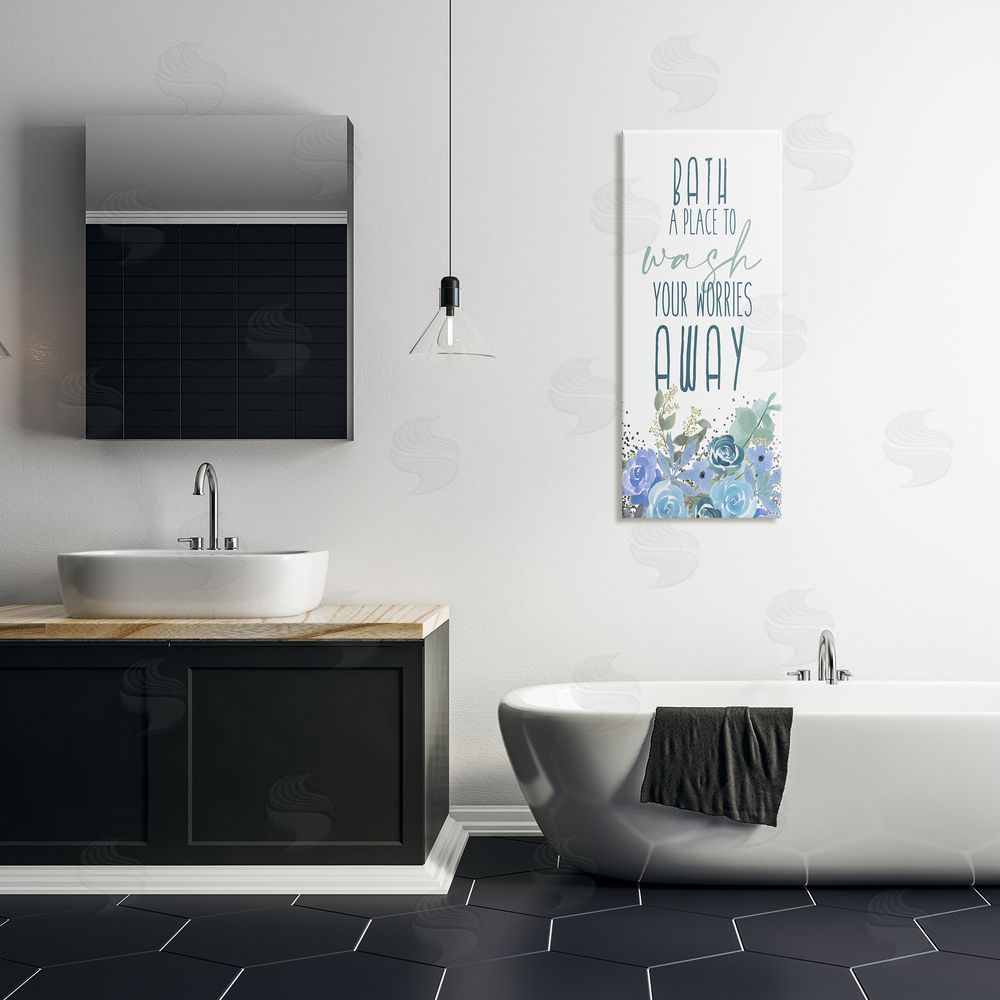 Kim Allen Bath Definition Wash Worries Away Phrase Blue Florals