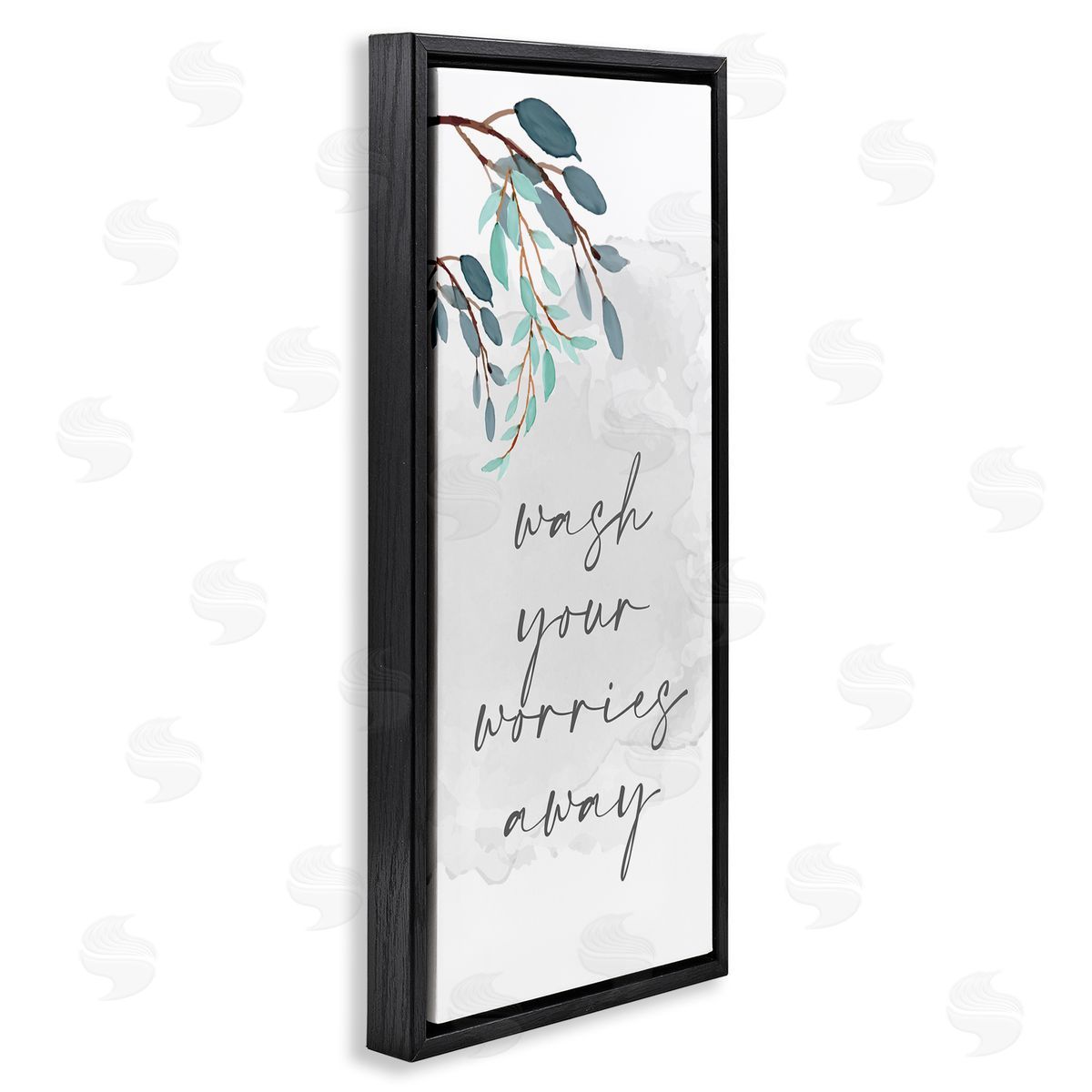 Kim Allen Wash Your Worries Away Bathroom Phrase Blue Tree Branches