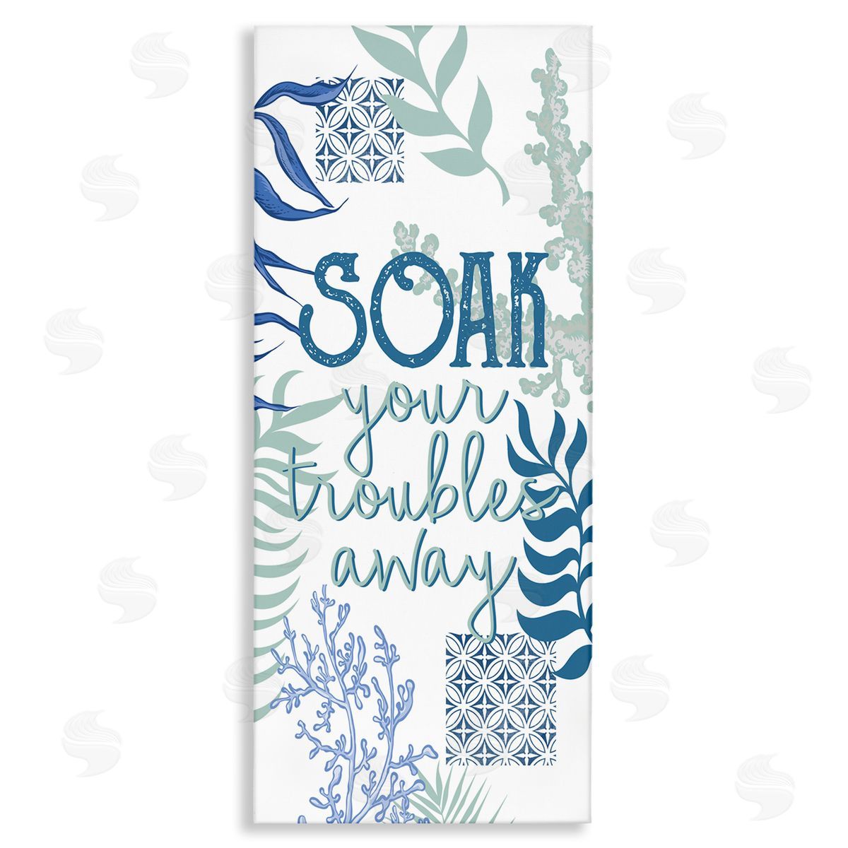 Kim Allen Soak Your Troubles Away Nautical Phrase Blue Seaweed