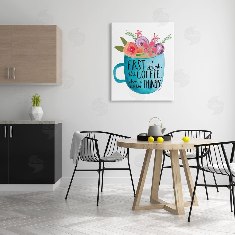 Katie Doucette Drink Coffe_sidee Do Things Phrase Blue Floral Mug