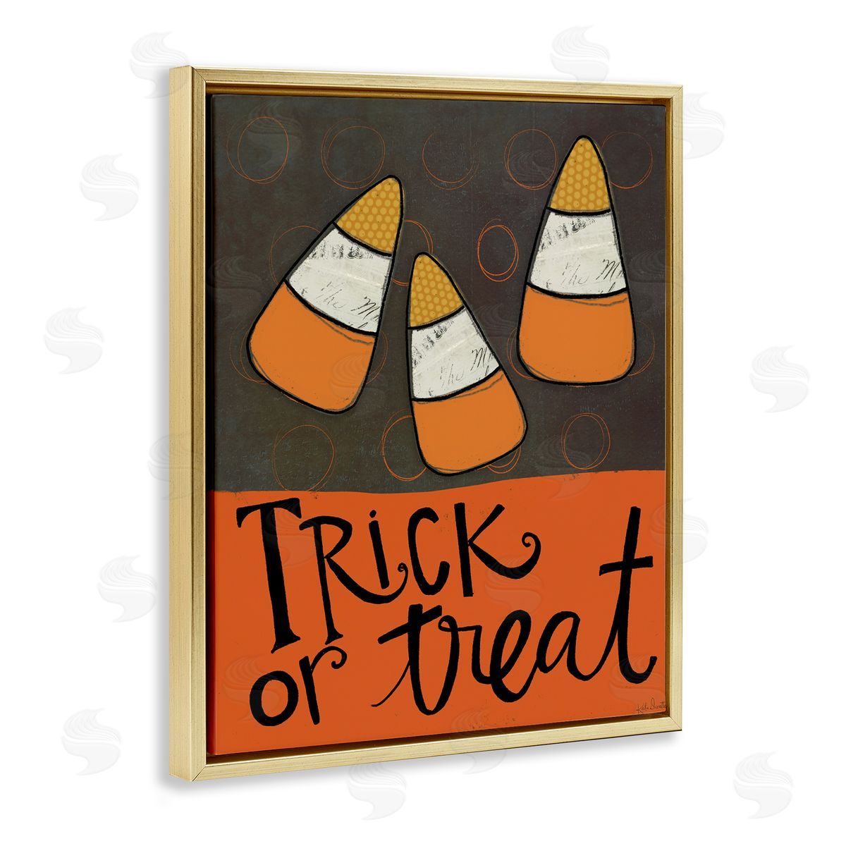 Katie Doucette Trick or Treat Halloween Greeting Patterned Candy Corn