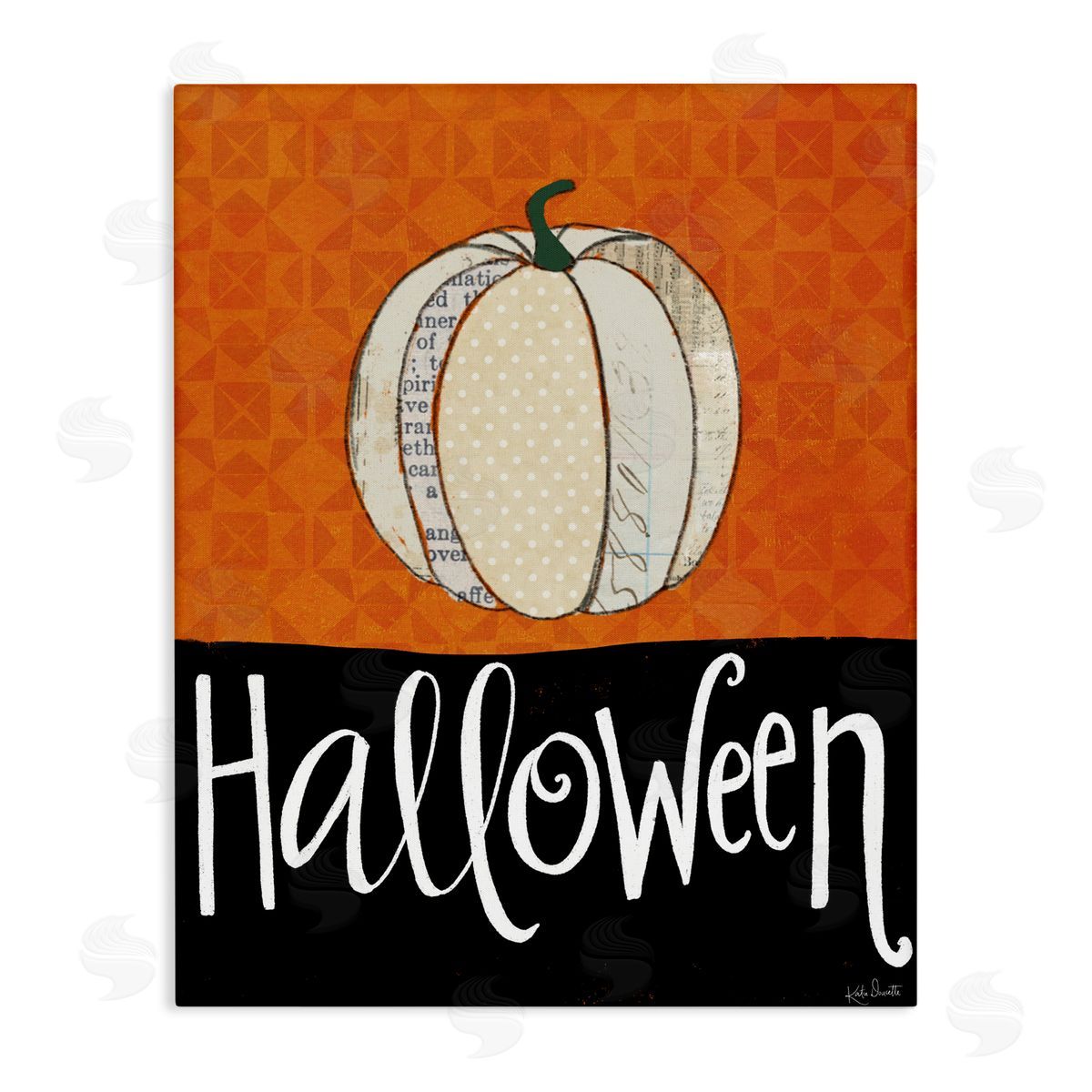 Katie Doucette Halloween Festive Holiday Greeting Patterned Pumpkin Gourd