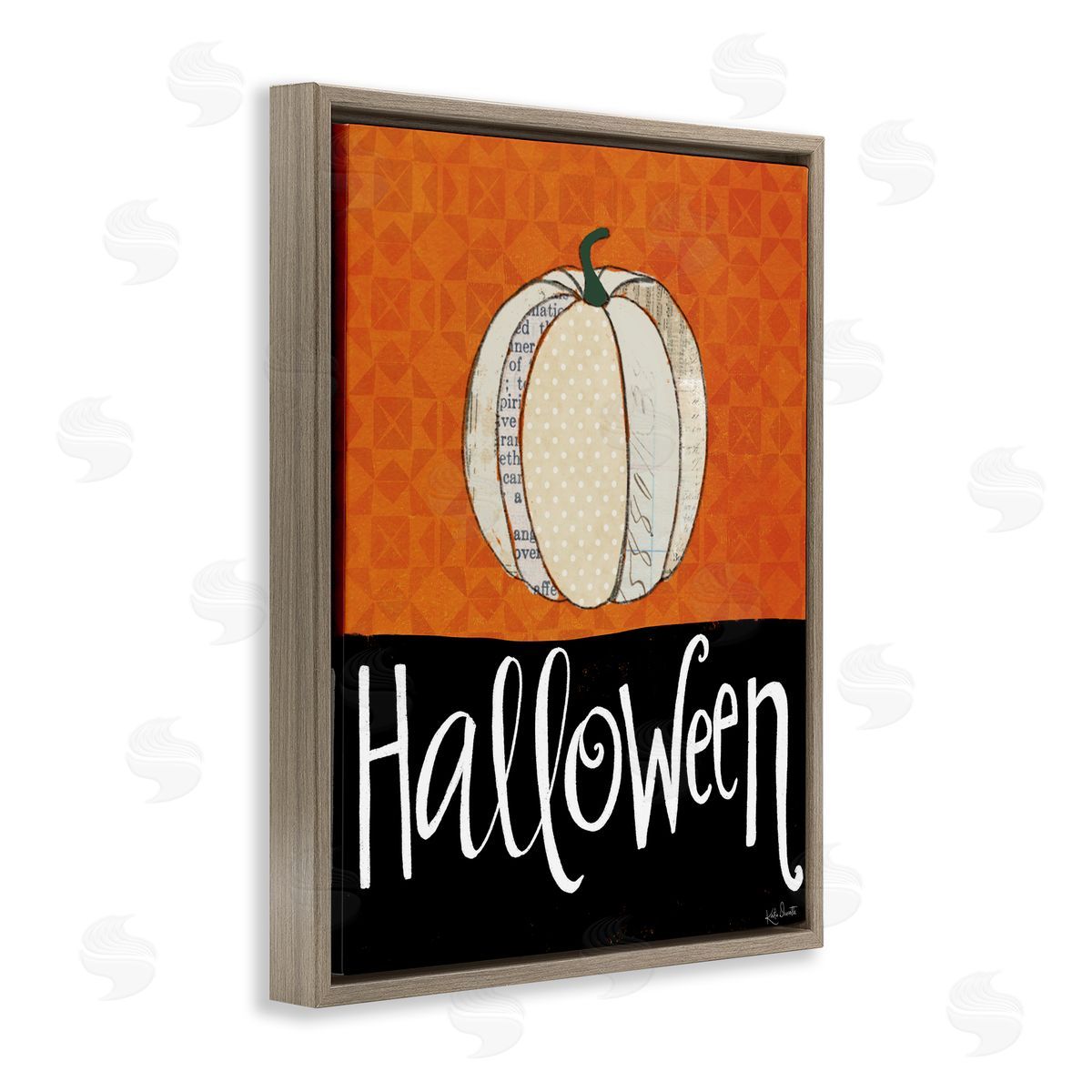 Katie Doucette Halloween Festive Holiday Greeting Patterned Pumpkin Gourd