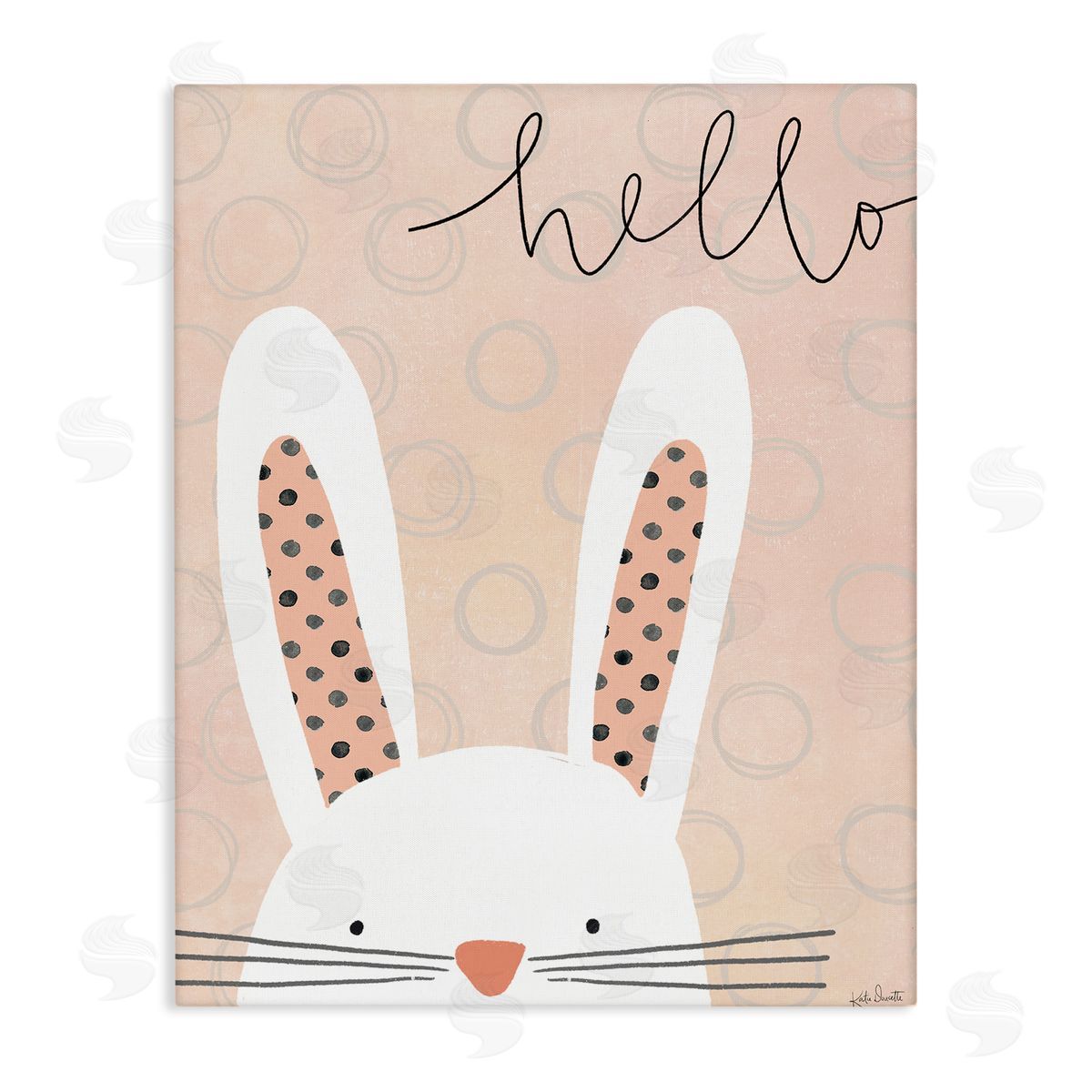 Katie Doucette Hello Bunny Phrase Baby Rabbit Polka Dot Patterns