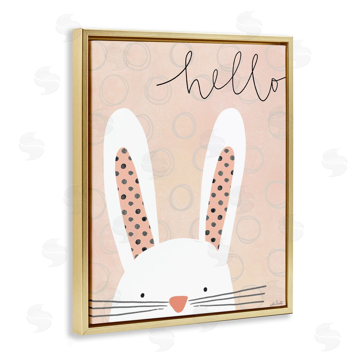 Katie Doucette Hello Bunny Phrase Baby Rabbit Polka Dot Patterns