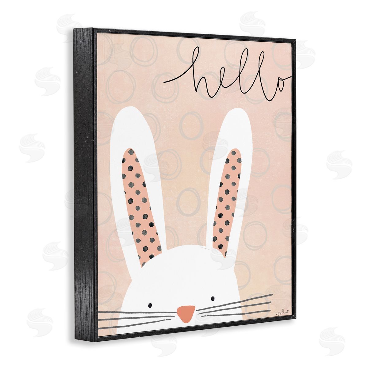Katie Doucette Hello Bunny Phrase Baby Rabbit Polka Dot Patterns