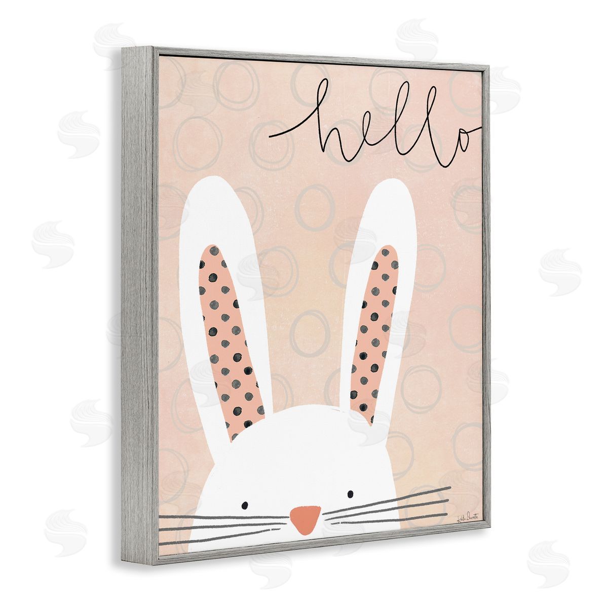 Katie Doucette Hello Bunny Phrase Baby Rabbit Polka Dot Patterns