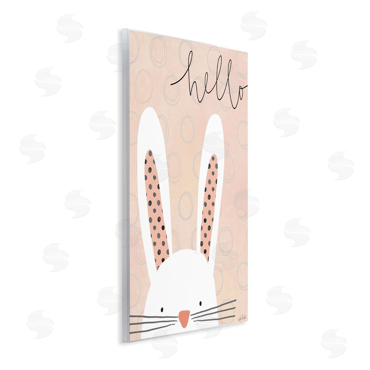 Katie Doucette Hello Bunny Phrase Baby Rabbit Polka Dot Patterns