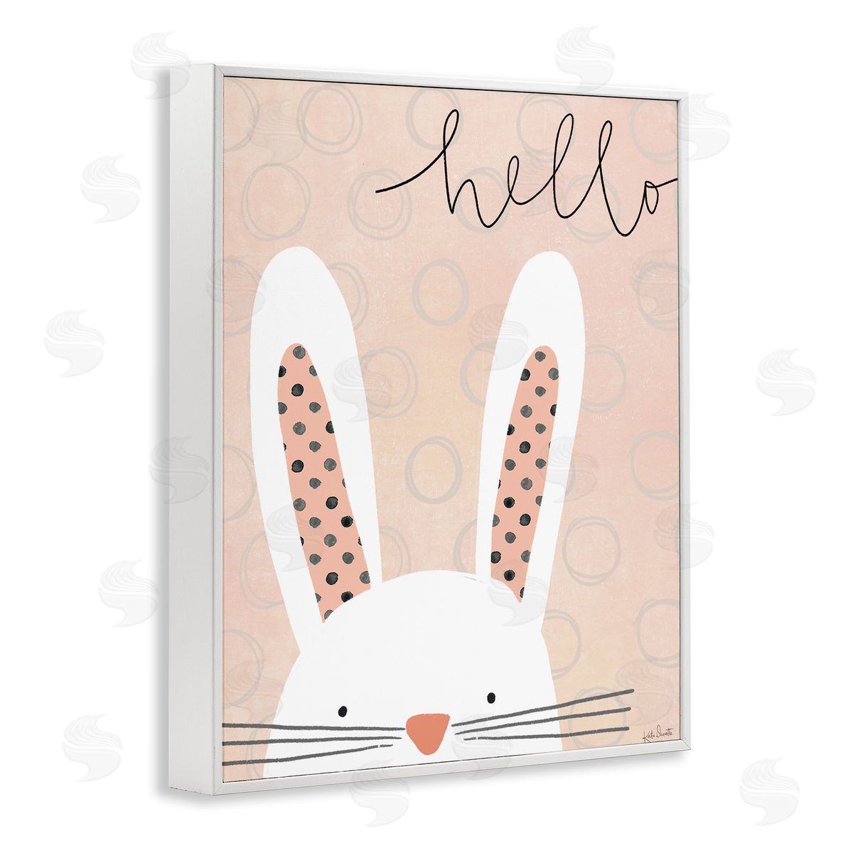 Katie Doucette Hello Bunny Phrase Baby Rabbit Polka Dot Patterns