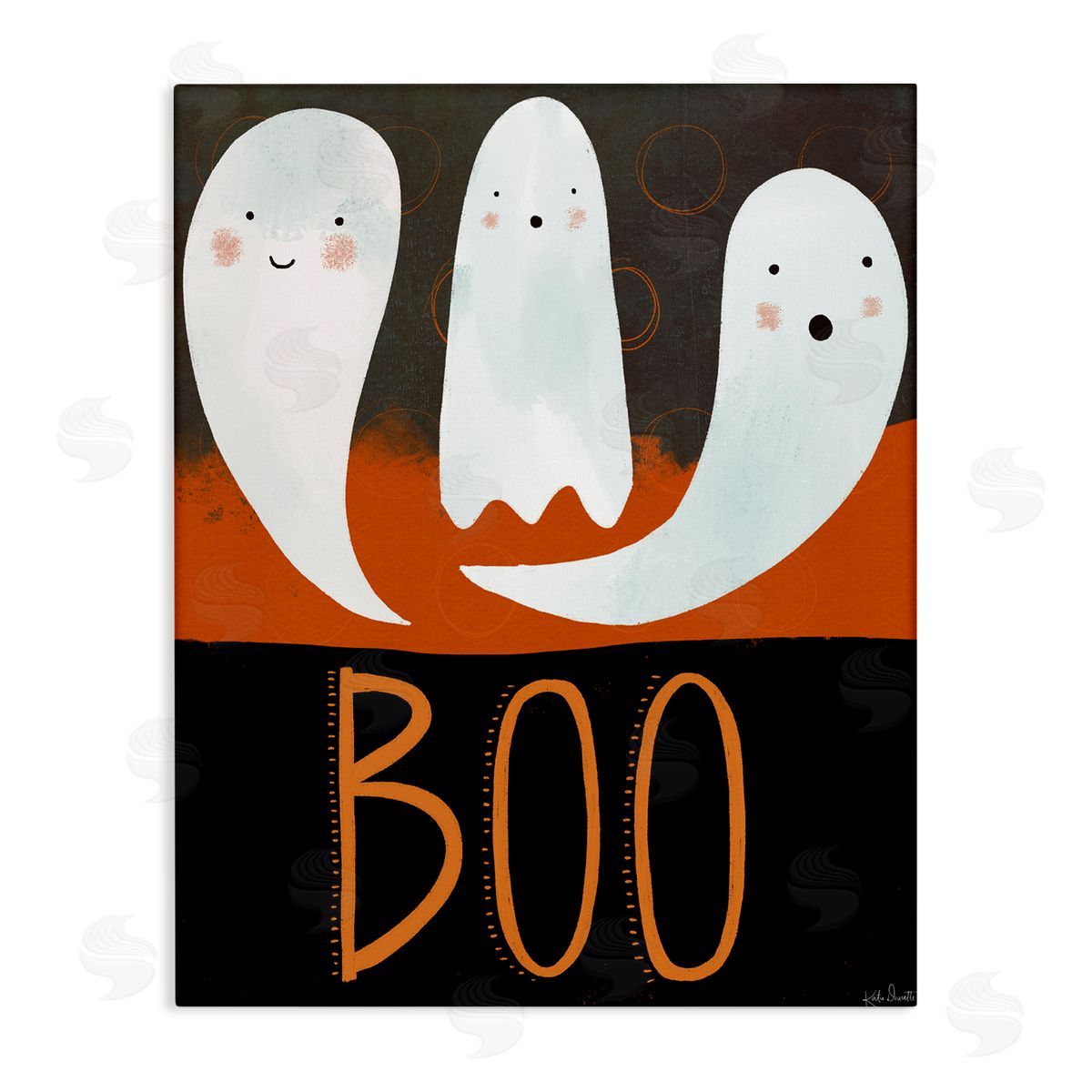 Katie Doucette Boo Halloween Festive Phrase Whimsical Happy Ghosts