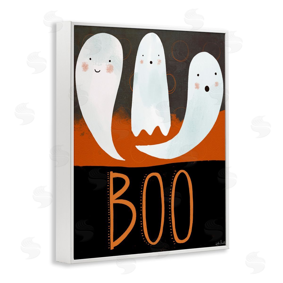 Katie Doucette Boo Halloween Festive Phrase Whimsical Happy Ghosts