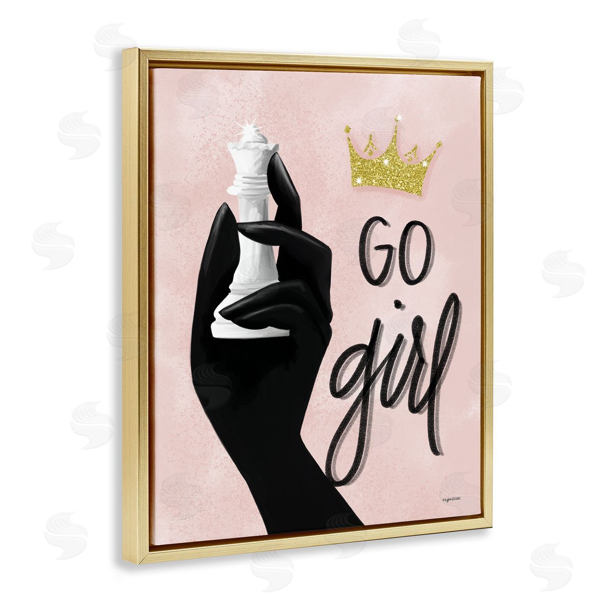 Lady Louise Designs Go Girl Phrase Sparkle Crown Queen Chess Piece