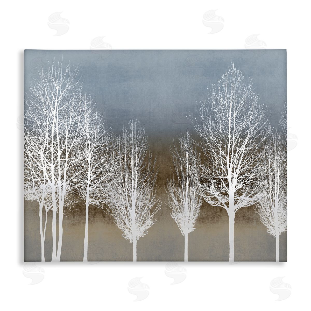 Kate Bennett Abstract Forest Line White Bare Tree Silhouettes