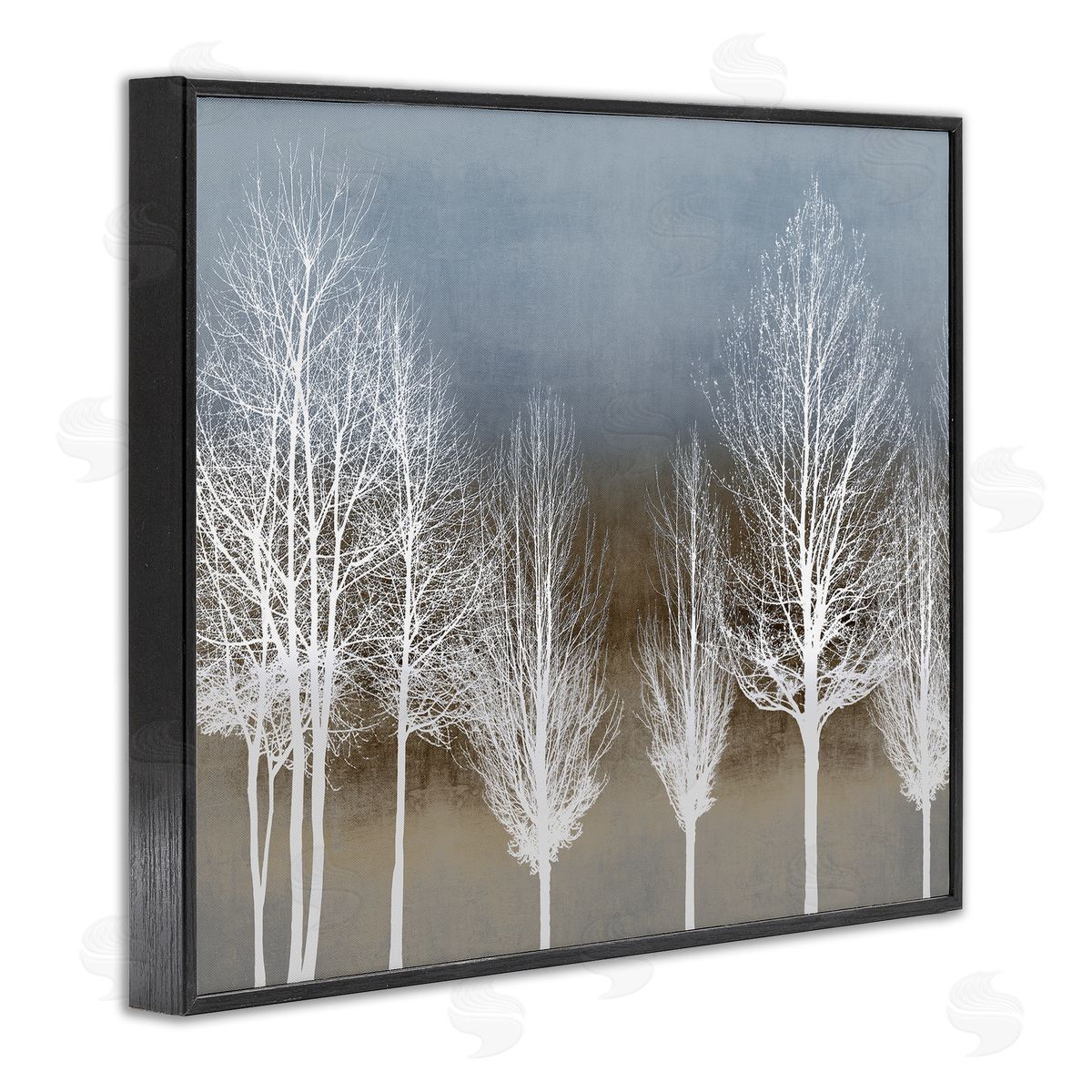 Kate Bennett Abstract Forest Line White Bare Tree Silhouettes