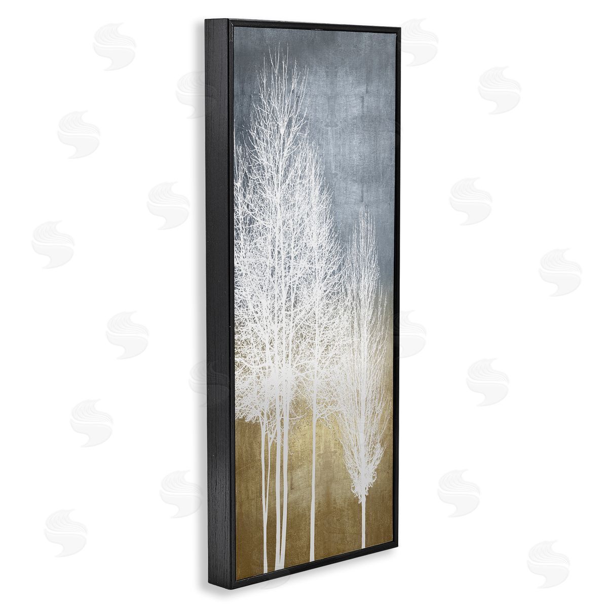 Tall Bare White Trees Nature Black Frame Print Wall Art, Home Decor by Kate Bennett