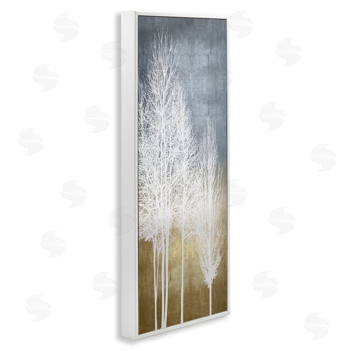 Tall Bare White Trees Nature White Frame Print Wall Art, Home Decor by Kate Bennett