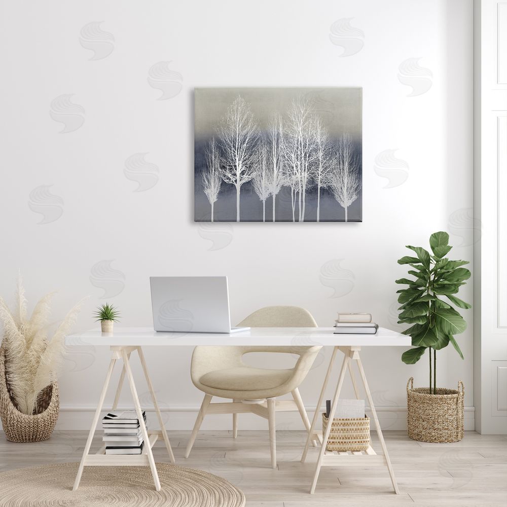Kate Bennett Modern Tree Forest Winter Landscape over Pattern
