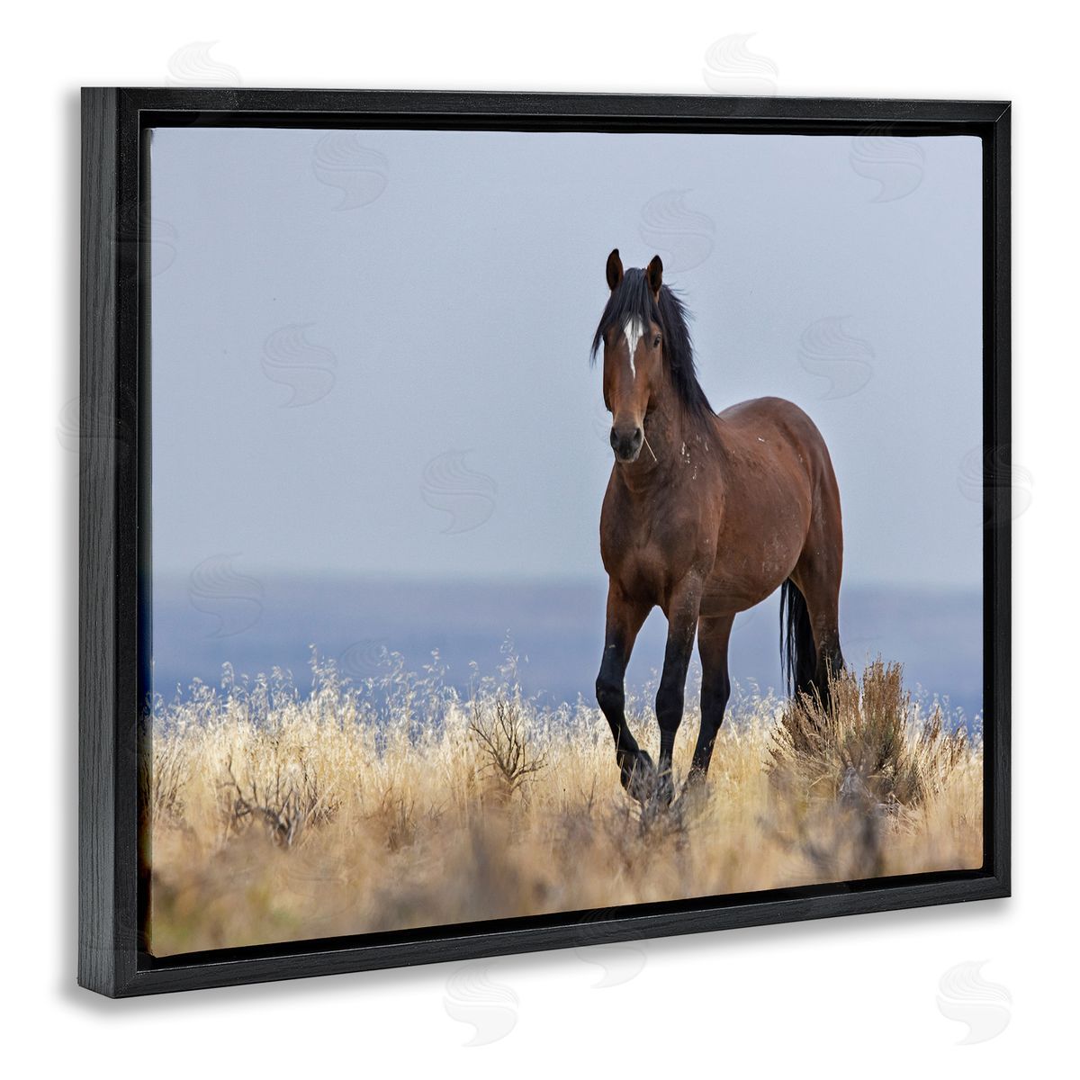 Larry McFerrin Equestrian Horse in Wild Countryside Soft Blue Sky