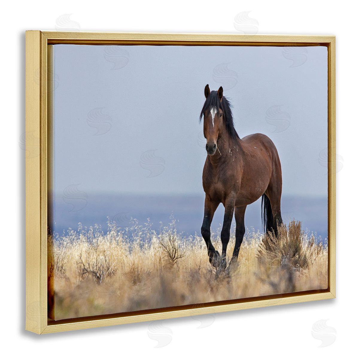 Larry McFerrin Equestrian Horse in Wild Countryside Soft Blue Sky
