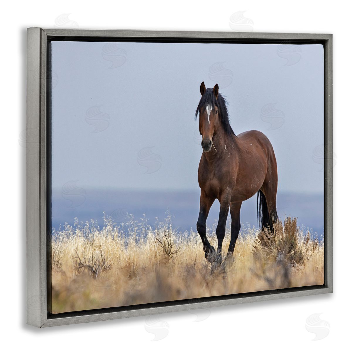 Larry McFerrin Equestrian Horse in Wild Countryside Soft Blue Sky