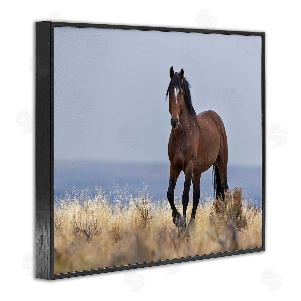 Larry McFerrin Equestrian Horse in Wild Countryside Soft Blue Sky