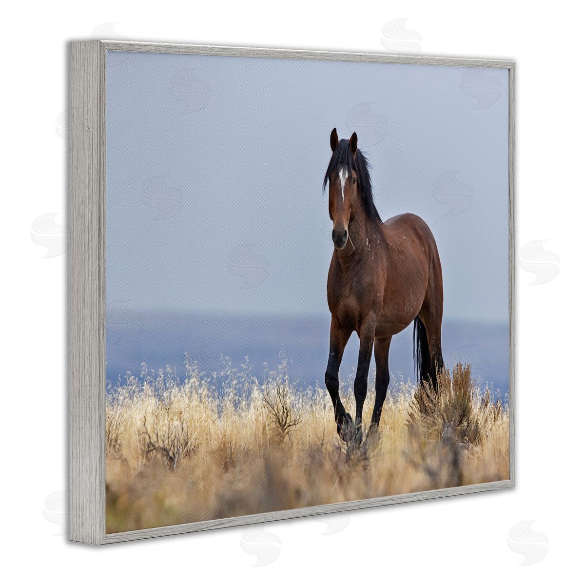 Larry McFerrin Equestrian Horse in Wild Countryside Soft Blue Sky