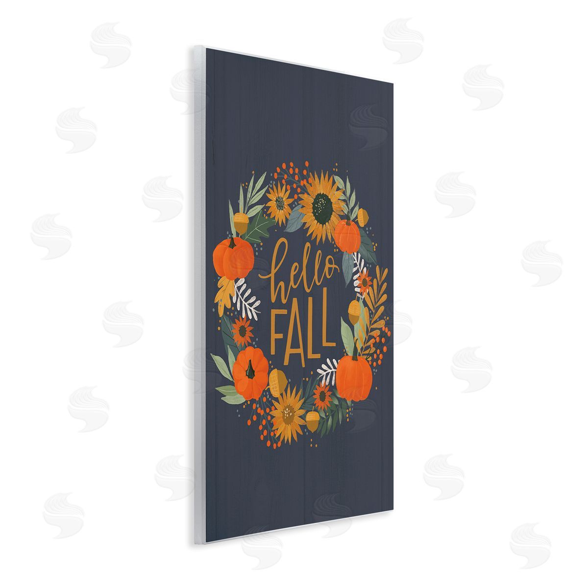 Loni Harris Hello Fall Autumn Greeting Sunflower Pumpkin Wreath