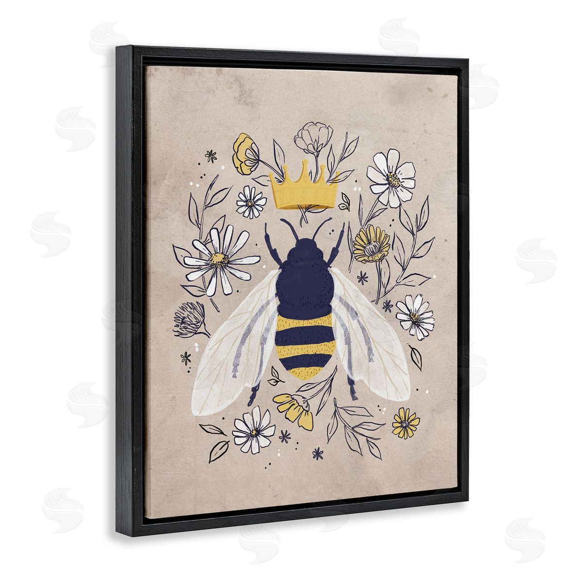 Loni Harris Queen Bee with Crown Yellow White Daisy Florals