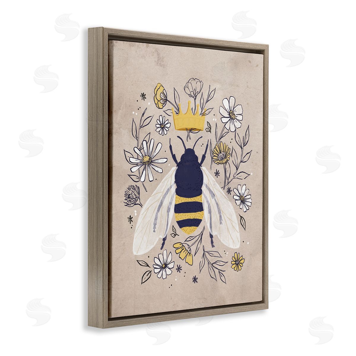 Loni Harris Queen Bee with Crown Yellow White Daisy Florals