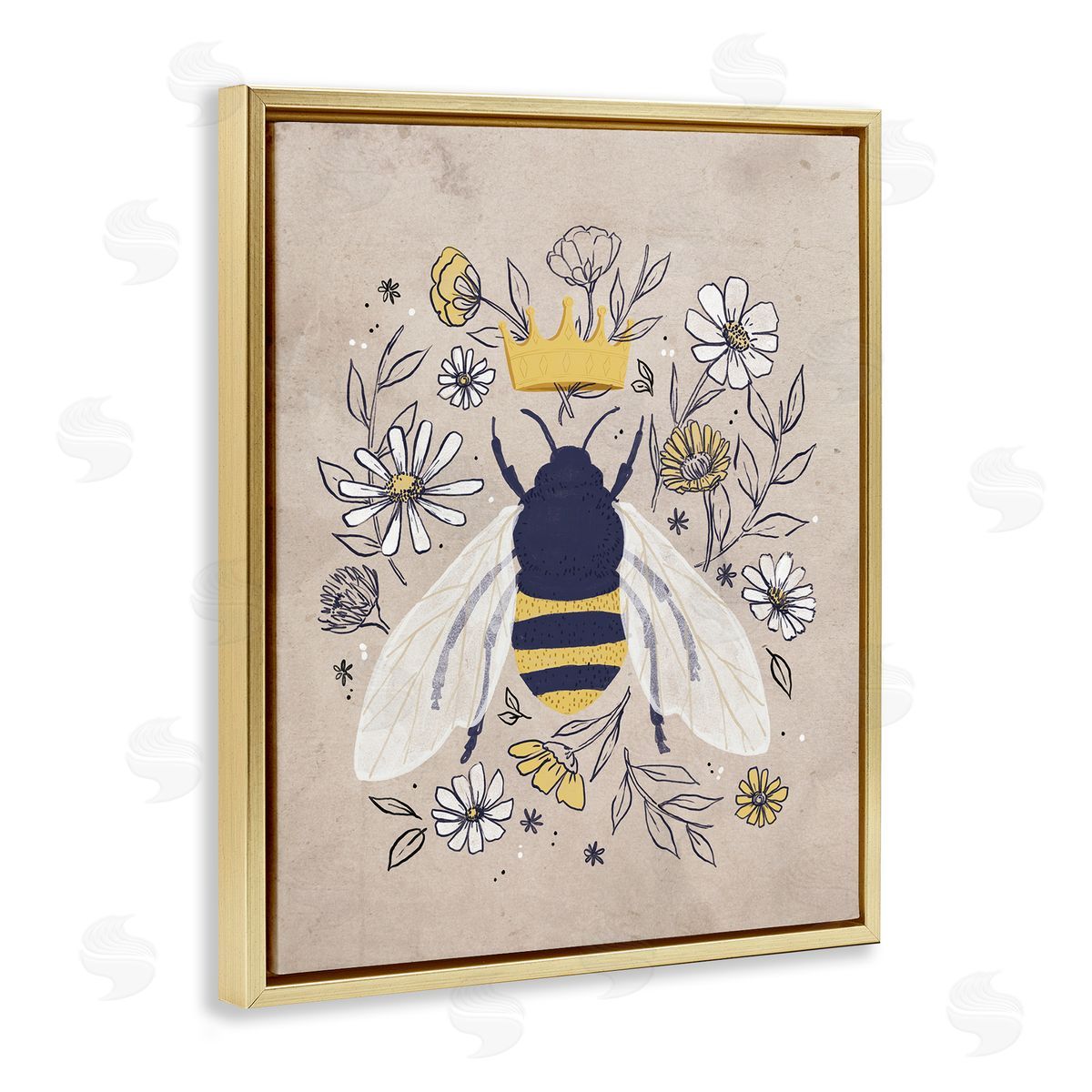 Loni Harris Queen Bee with Crown Yellow White Daisy Florals