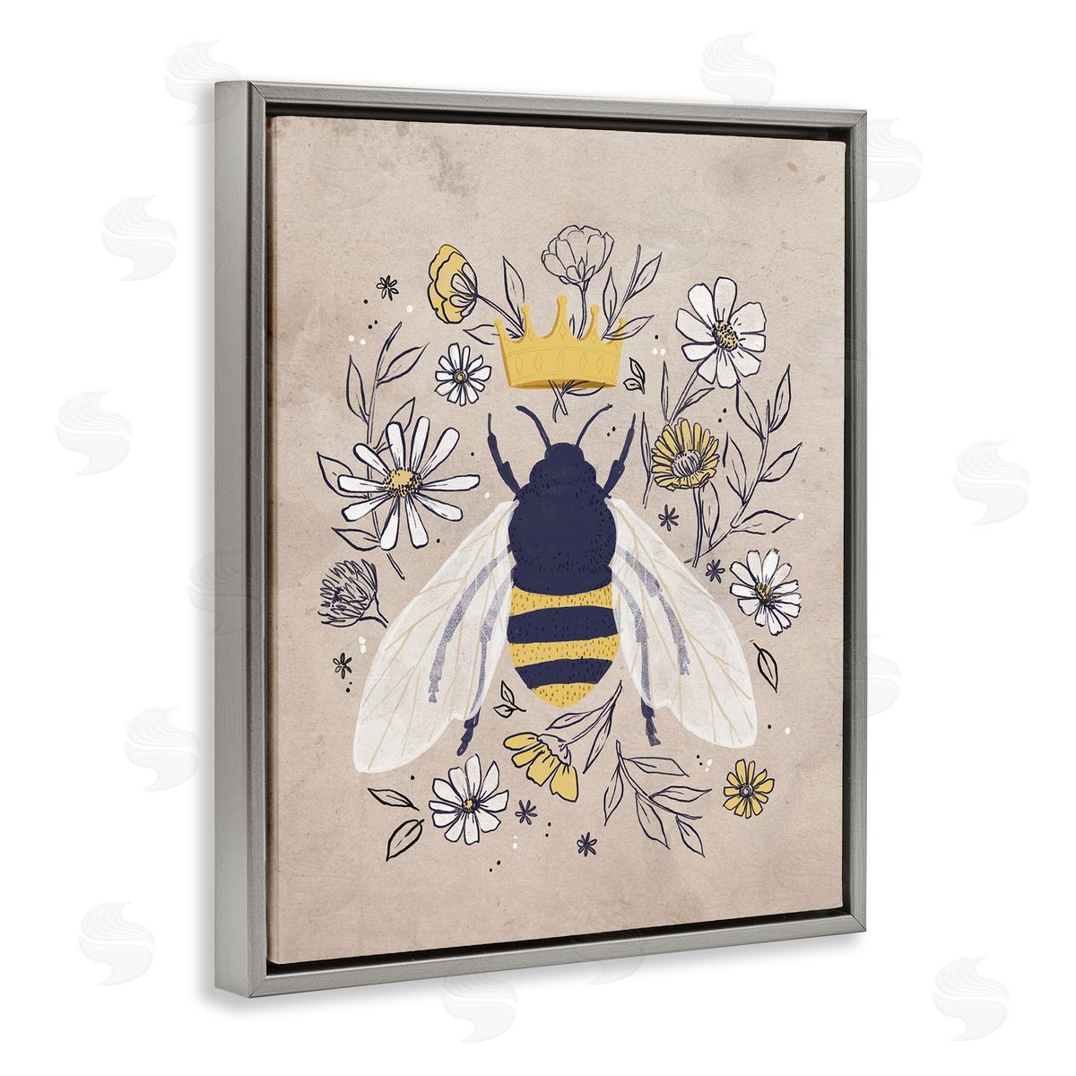 Loni Harris Queen Bee with Crown Yellow White Daisy Florals