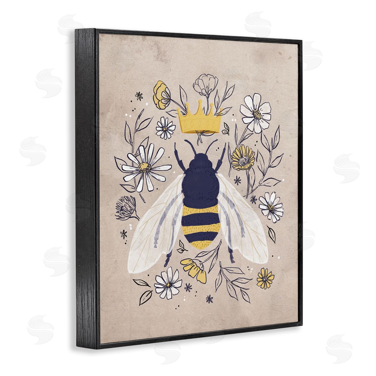 Loni Harris Queen Bee with Crown Yellow White Daisy Florals