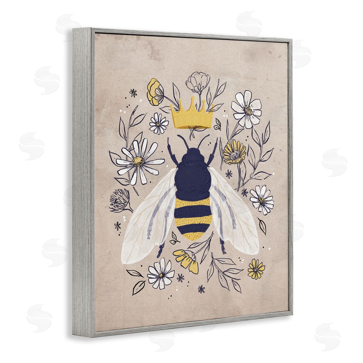 Loni Harris Queen Bee with Crown Yellow White Daisy Florals