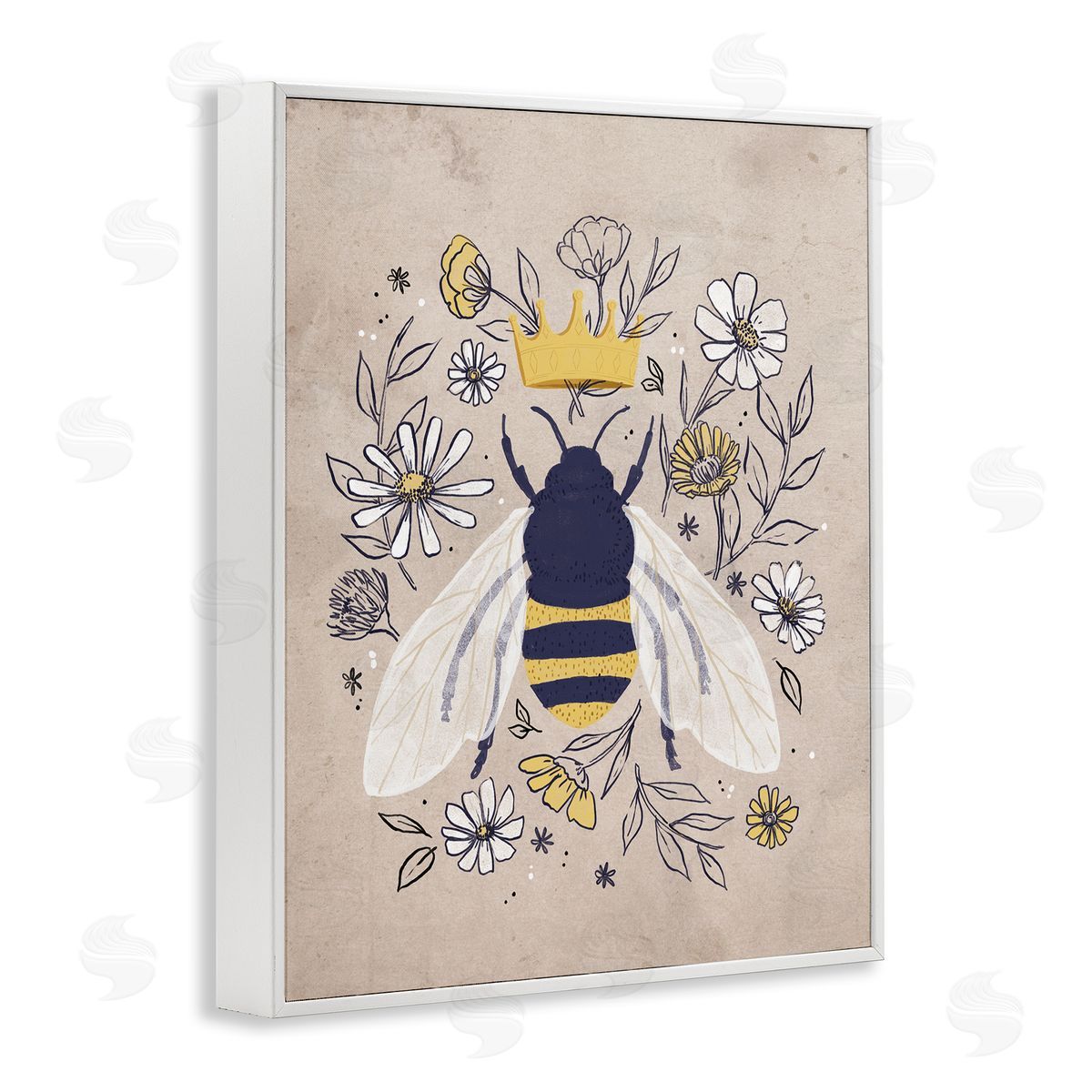 Loni Harris Queen Bee with Crown Yellow White Daisy Florals