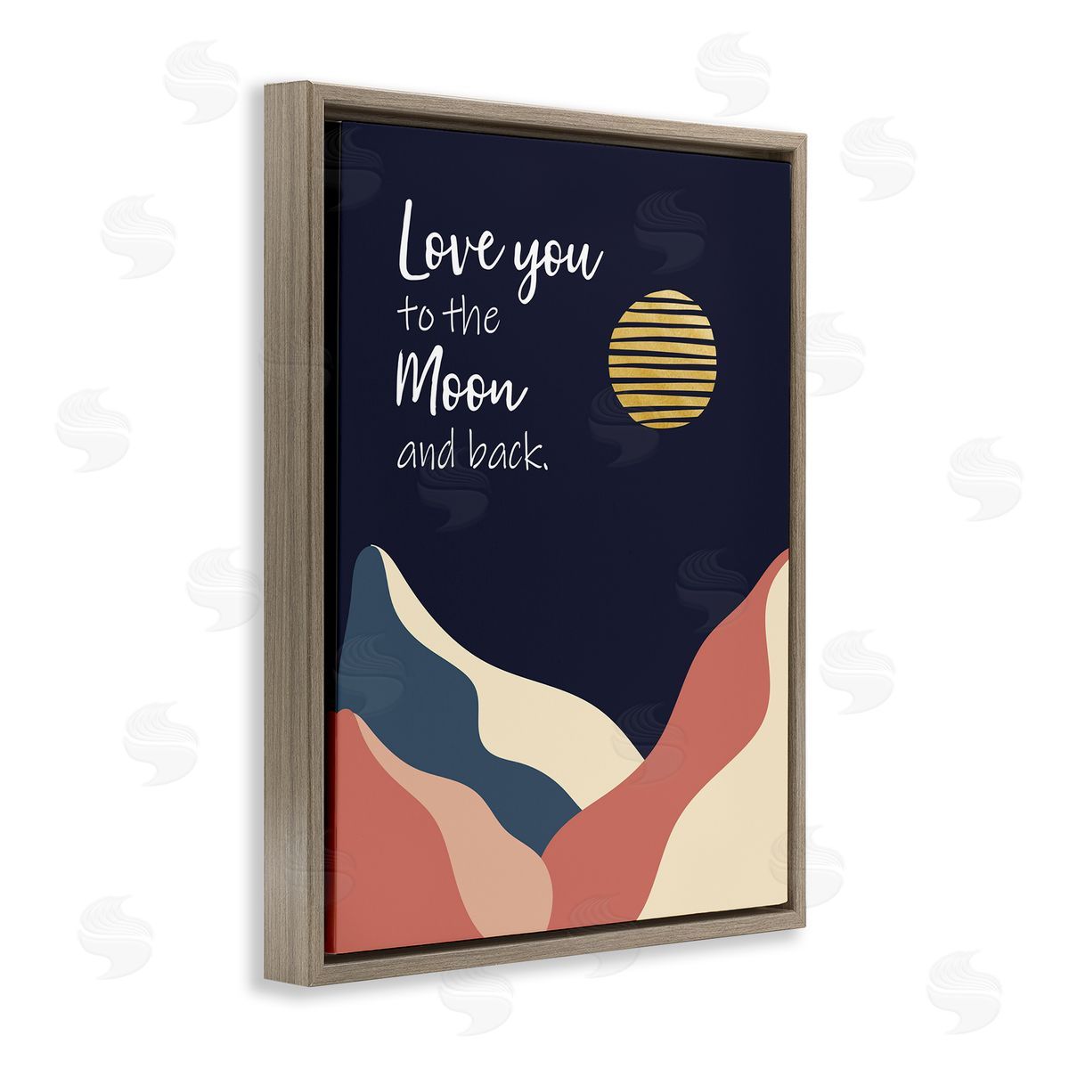 Linda Birtel Love You to Moon Phrase Night Sky Mountains