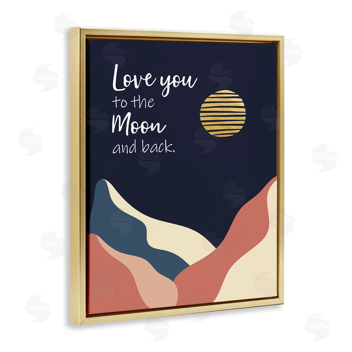 Linda Birtel Love You to Moon Phrase Night Sky Mountains