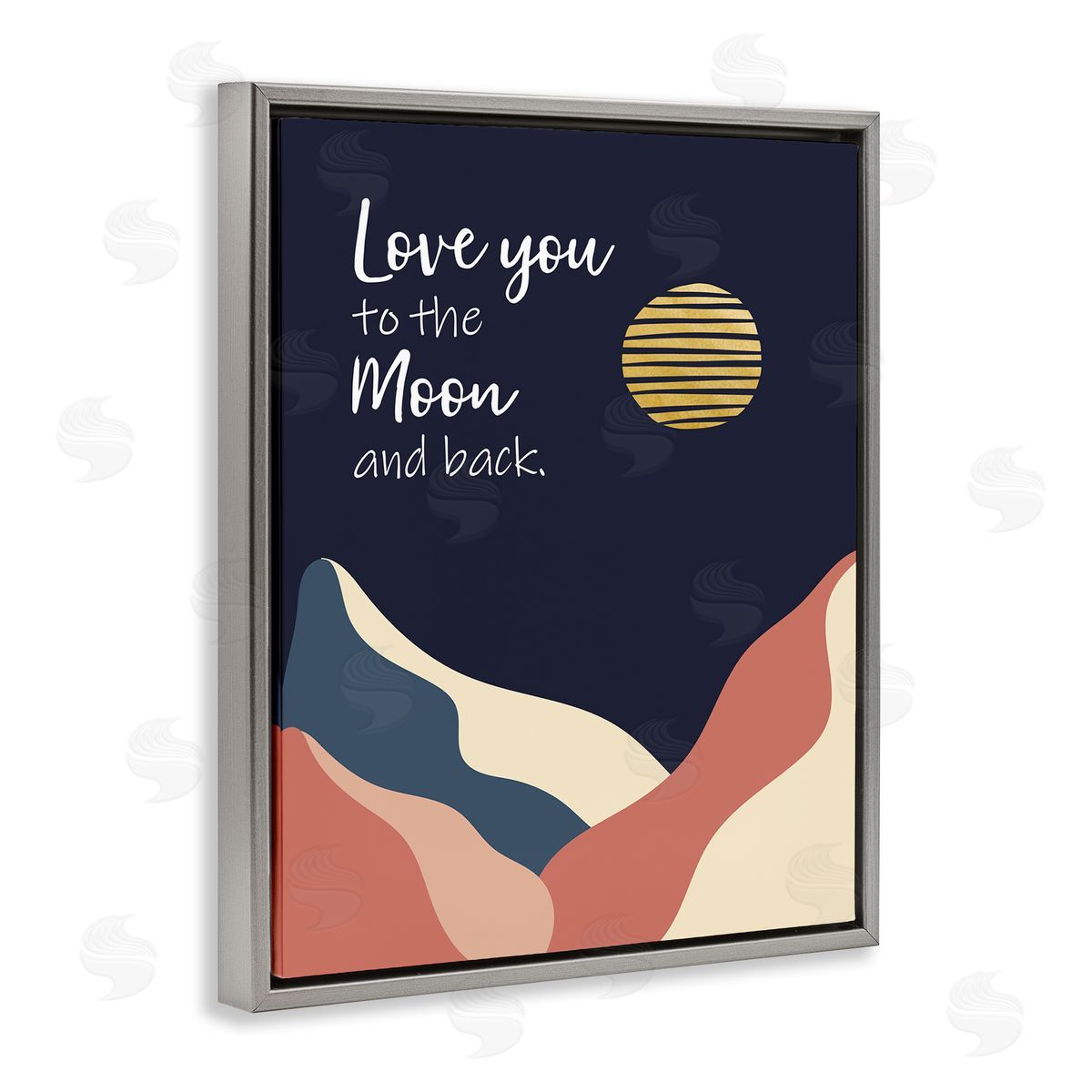 Linda Birtel Love You to Moon Phrase Night Sky Mountains