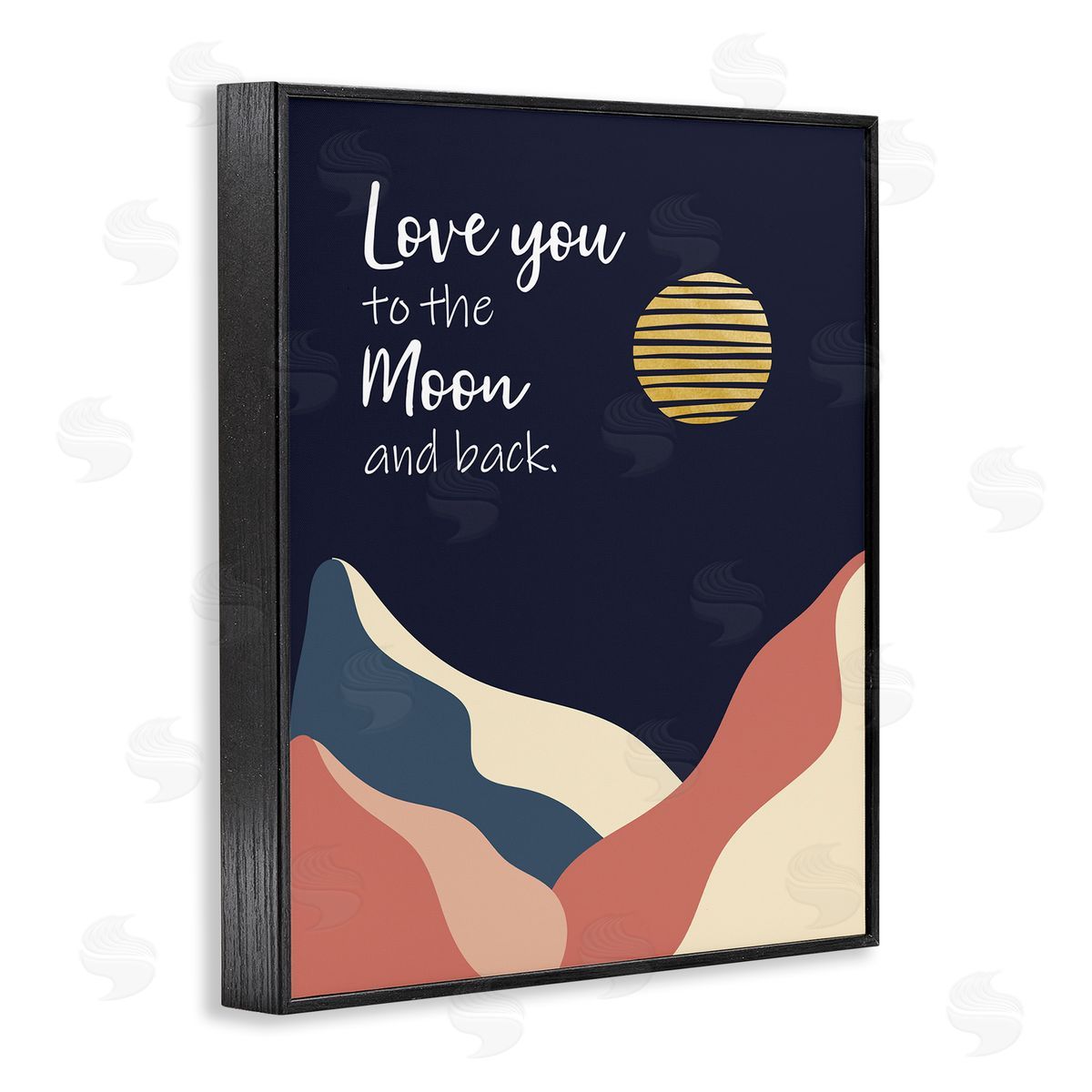 Linda Birtel Love You to Moon Phrase Night Sky Mountains