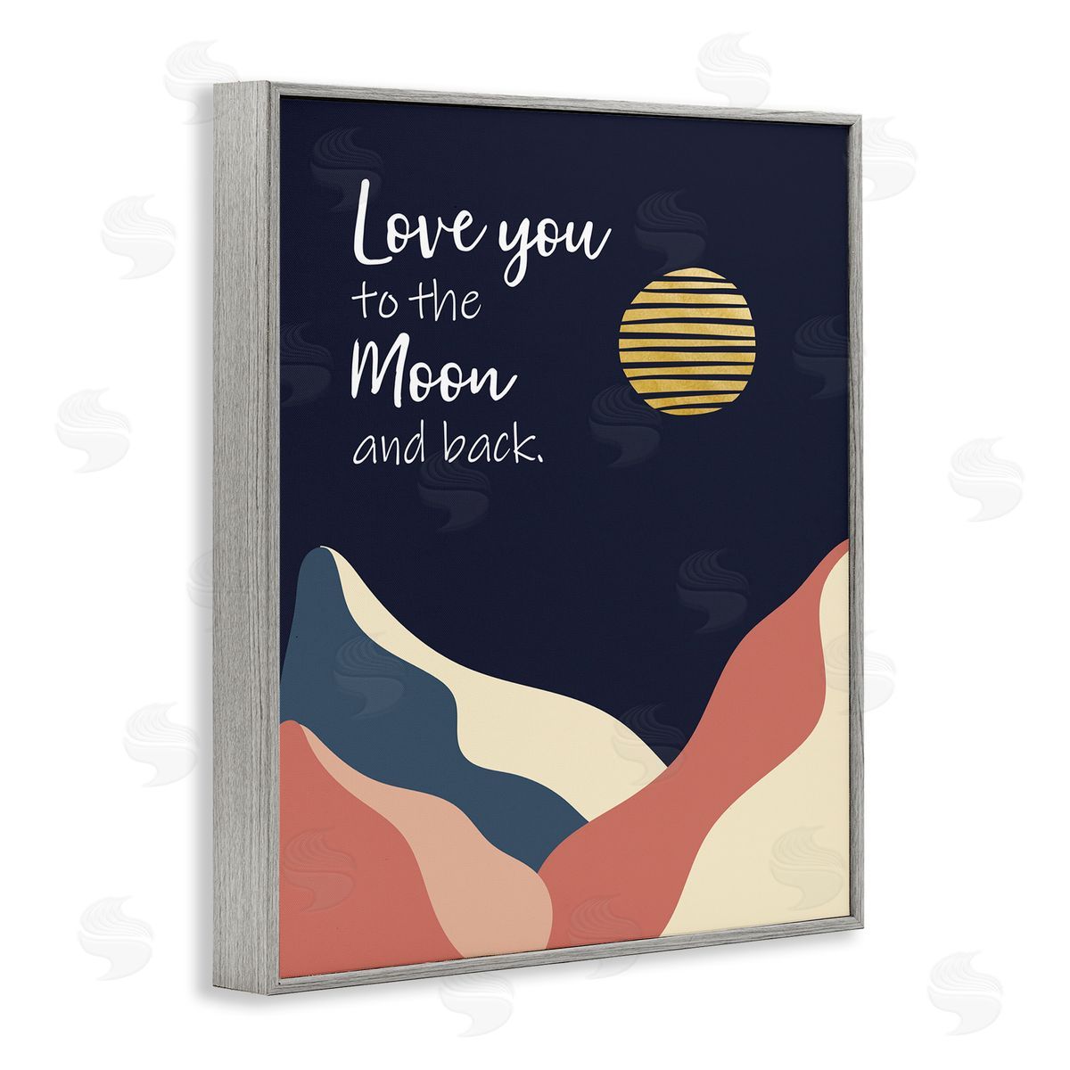 Linda Birtel Love You to Moon Phrase Night Sky Mountains