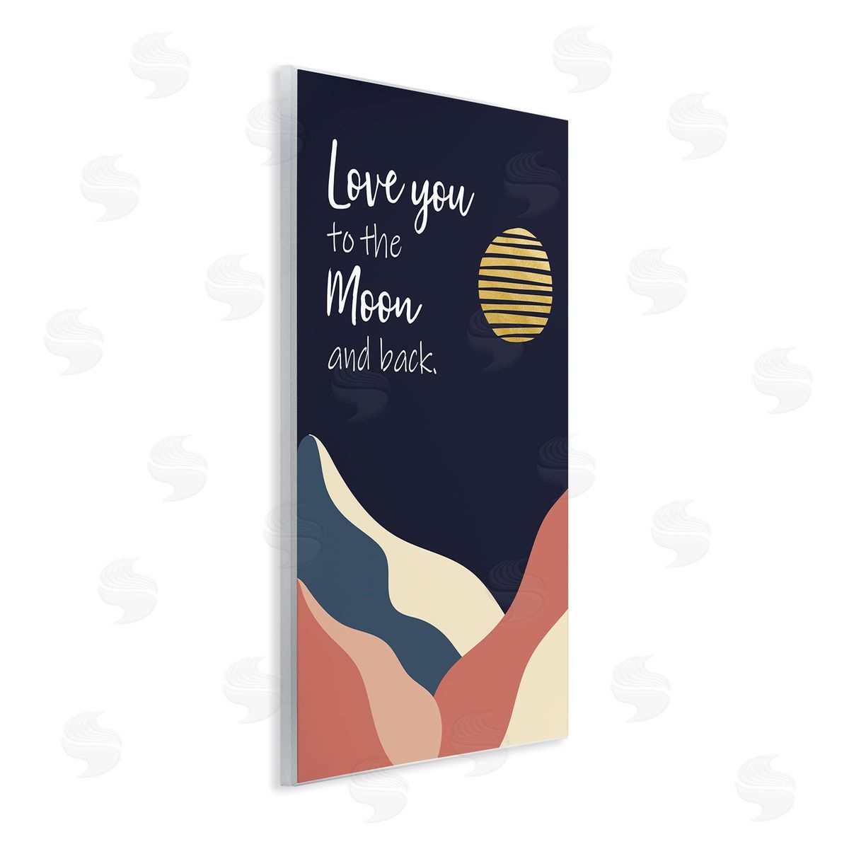 Linda Birtel Love You to Moon Phrase Night Sky Mountains