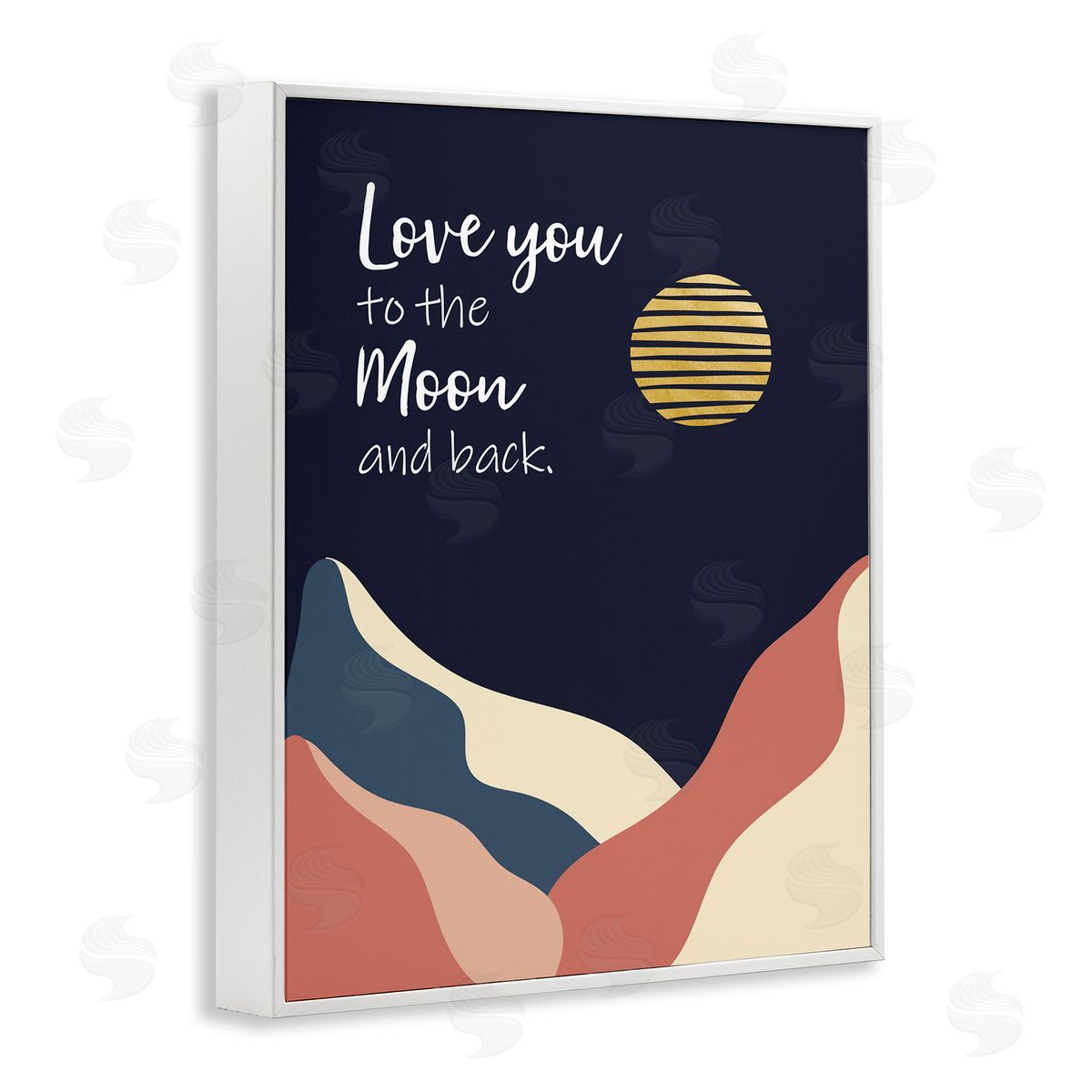 Linda Birtel Love You to Moon Phrase Night Sky Mountains