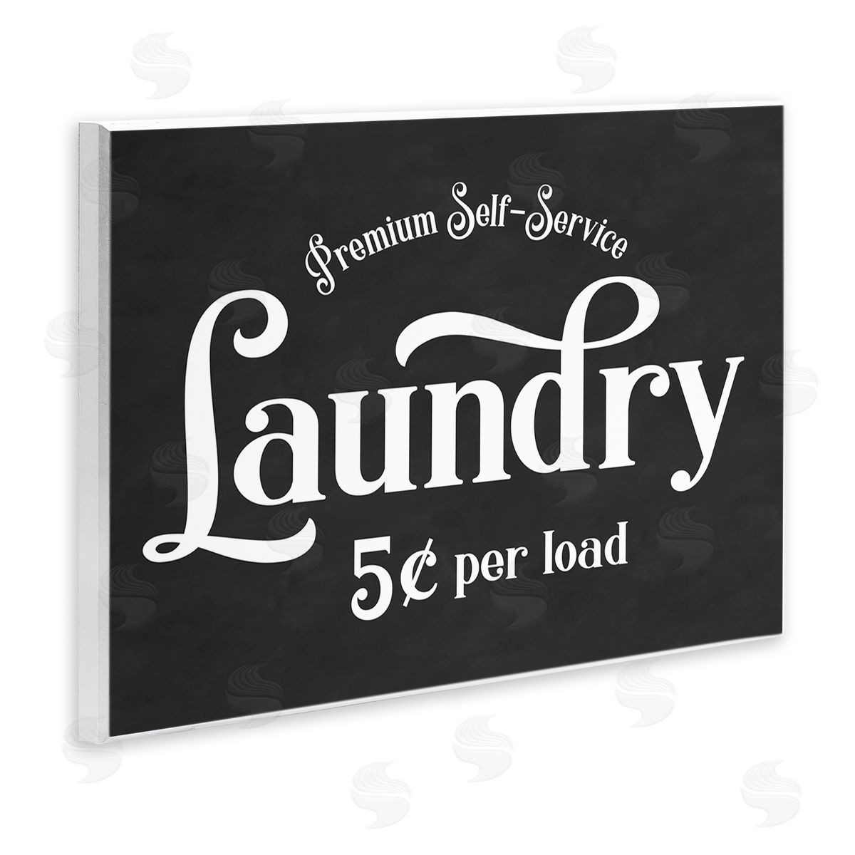Lettered and Lined Premium Self-Service Laundry Vintage Advertisement Sign