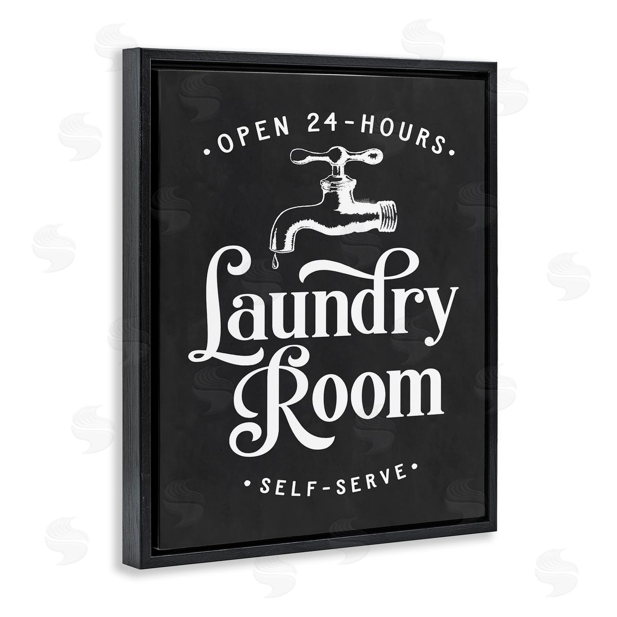 Lettered and Lined Laundry Room Self-Service Sign Vintage Faucette Illustration