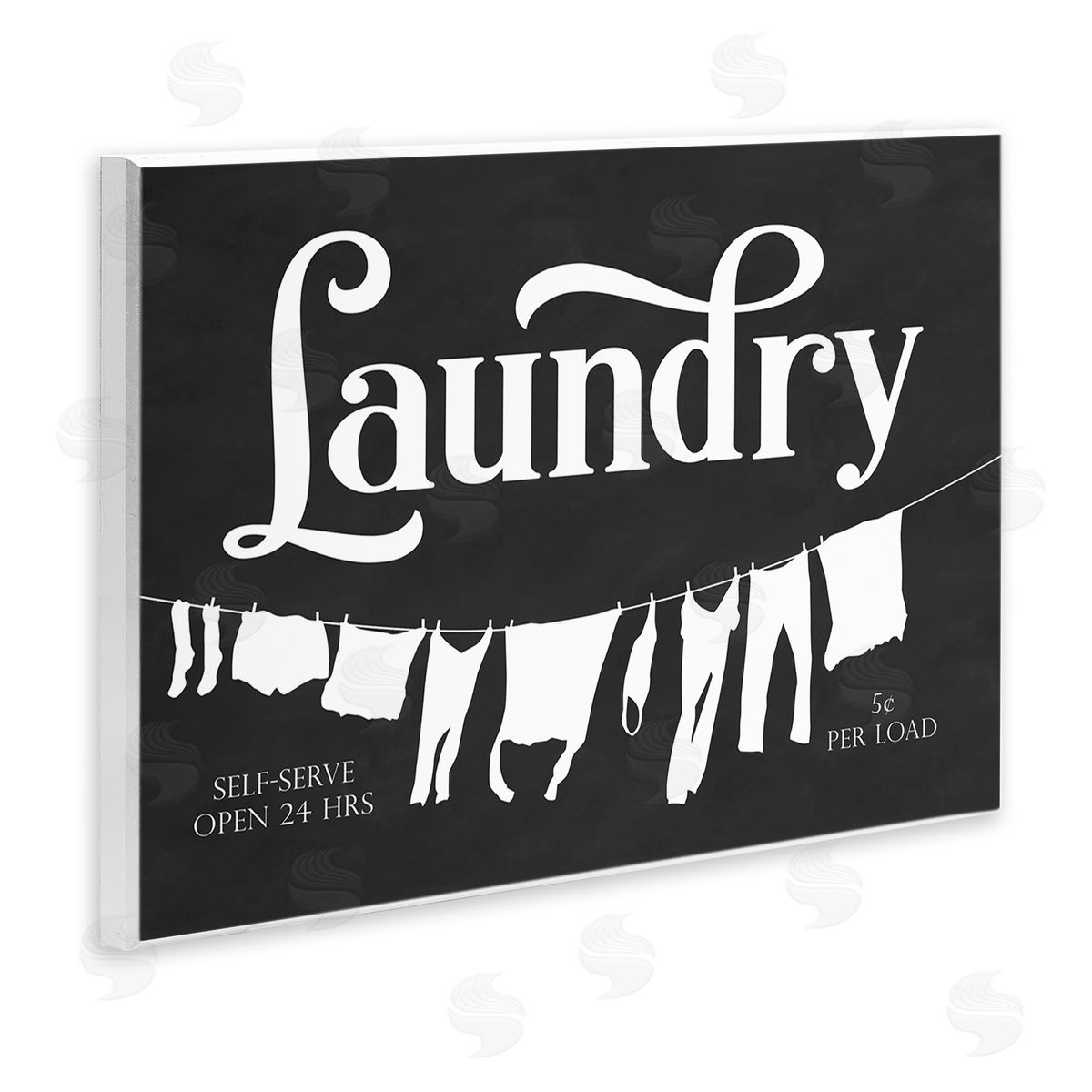 Lettered and Lined Laundry Self-Serve Phrase Vintage Hanging Clothesline
