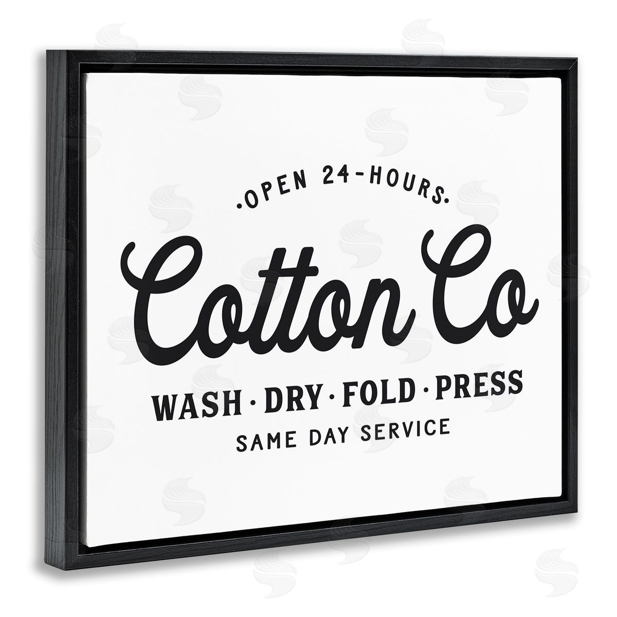 Lettered and Lined 24 Hour Cotton Co. Laundry Sign Same Day Service